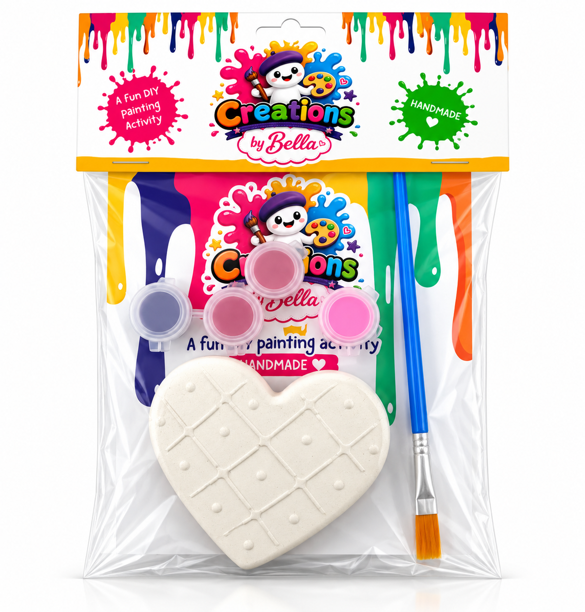 Plaster Painting Kits For Kids | Quilted Heart Edition
